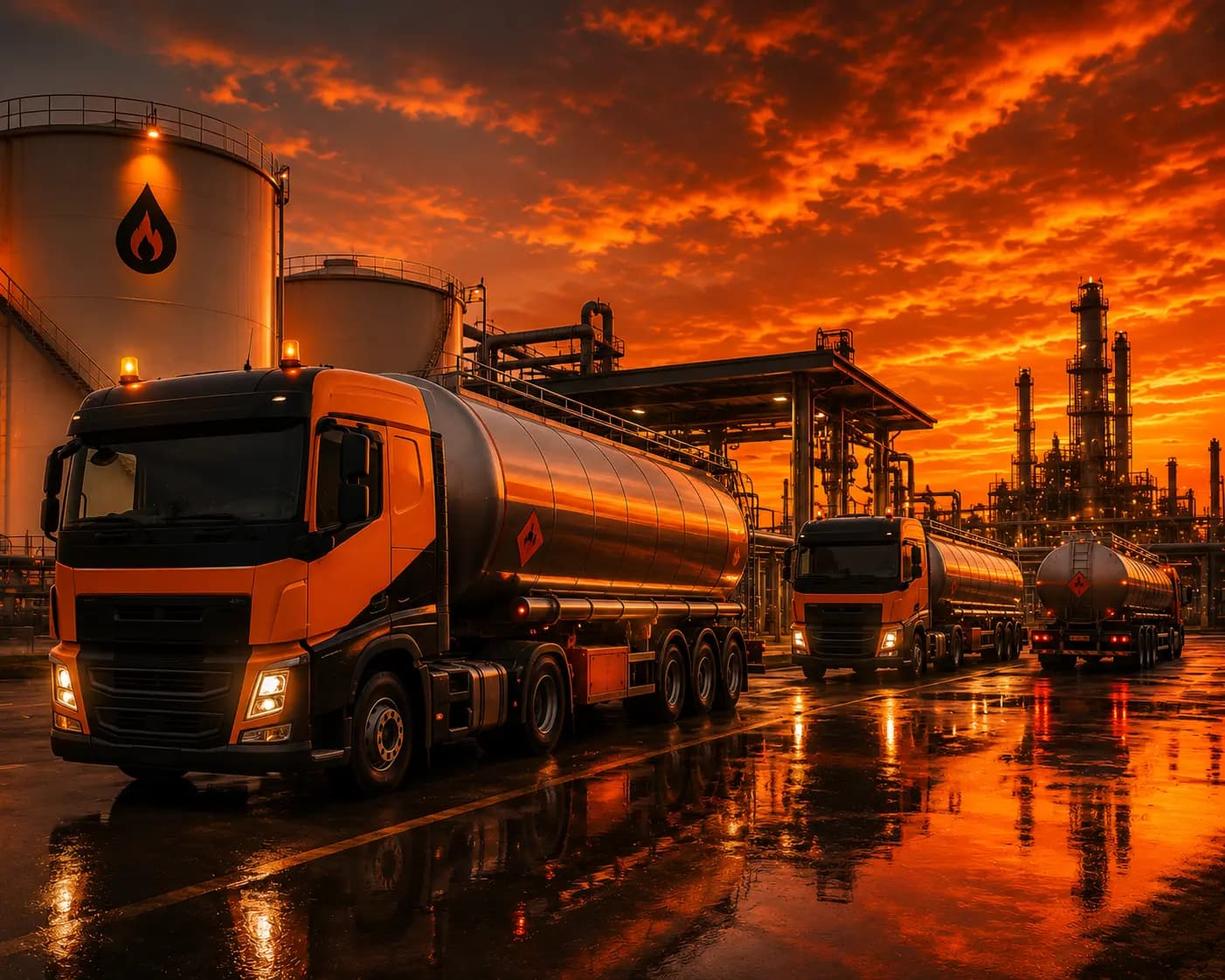 Advanced fleet monitoring platform for oil, gas, and fuel transport fleets with GPS tracking for commercial vehicles, fuel monitoring, and route management.
