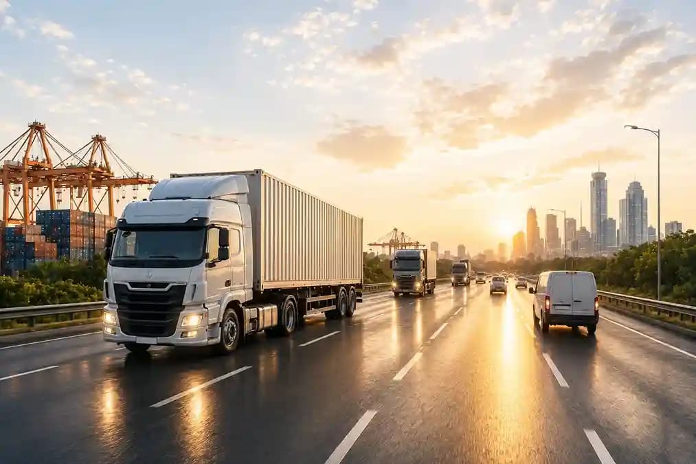 Fleet management system for transportation and logistics companies with GPS tracking, route optimization, vehicle monitoring, and real-time fleet visibility.