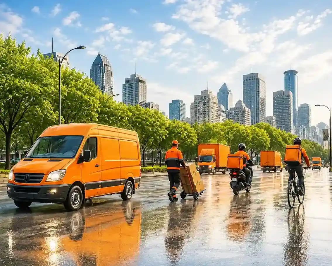 fleet management solution for last-mile delivery fleets with live GPS tracking, driver monitoring, and delivery optimization.