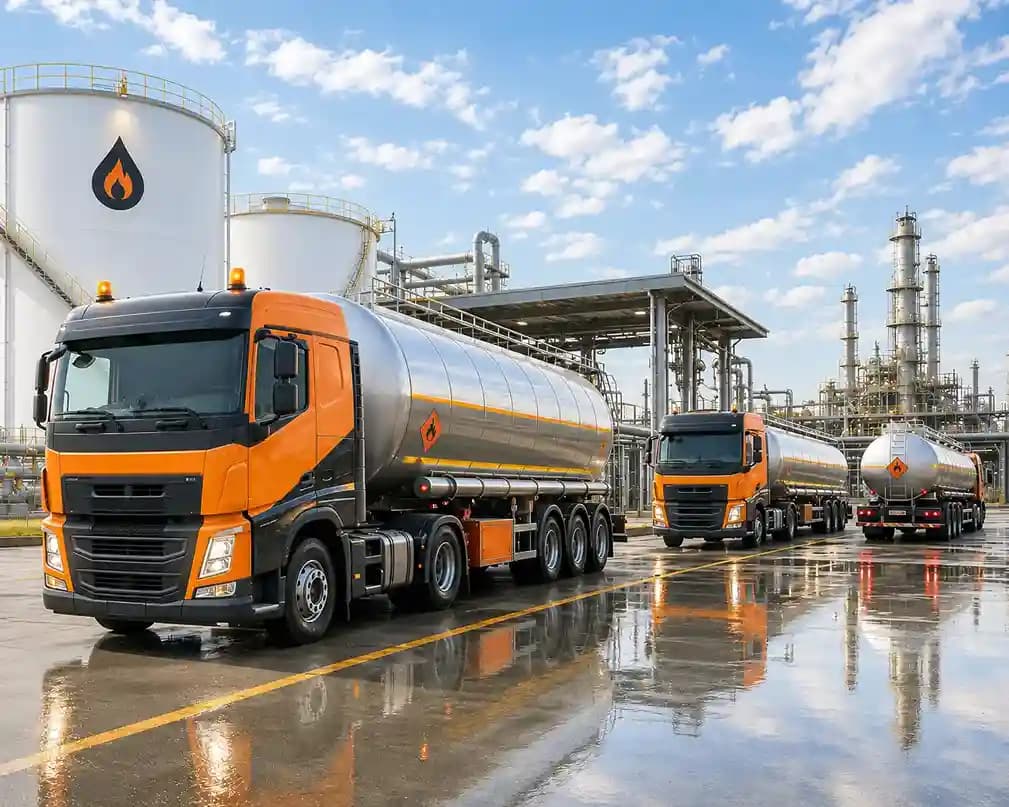 Advanced fleet monitoring platform for oil, gas, and fuel transport fleets with GPS tracking for commercial vehicles, fuel monitoring, and route management.