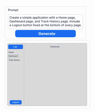 AI Powered prompt to application generation