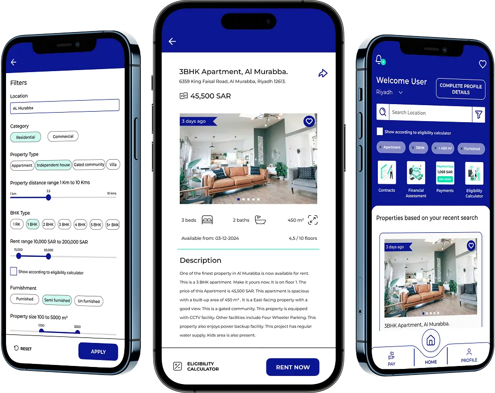 Mobile property app powered by AI business analytics.