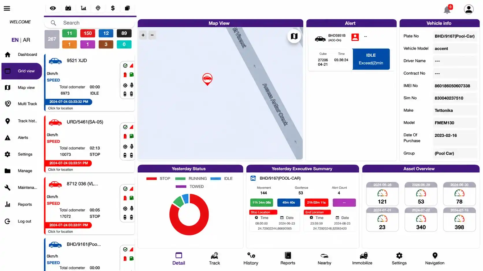 Fleet Tracking Web Dashboard