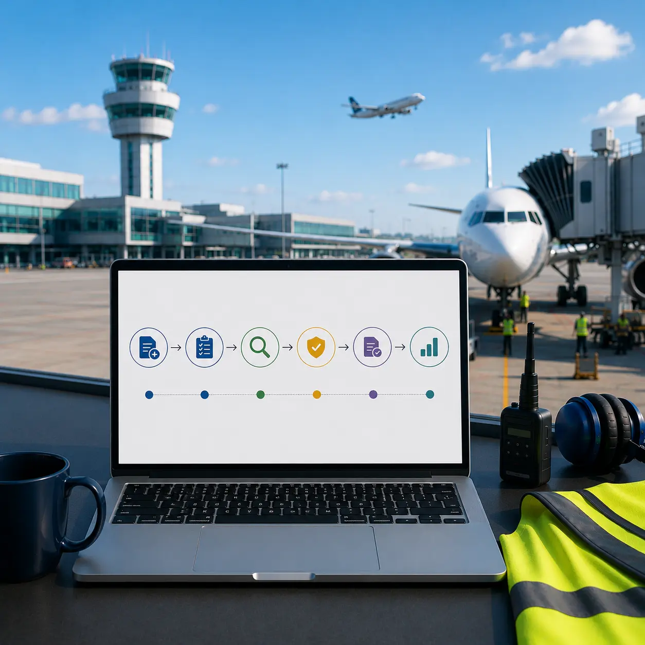 Automated airport workflow operations