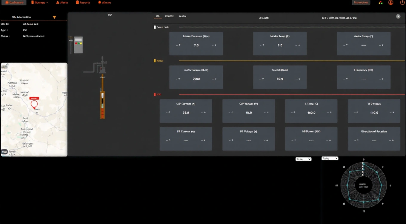 Dashboard showing rack and climate metrics for IoT data center monitoring.