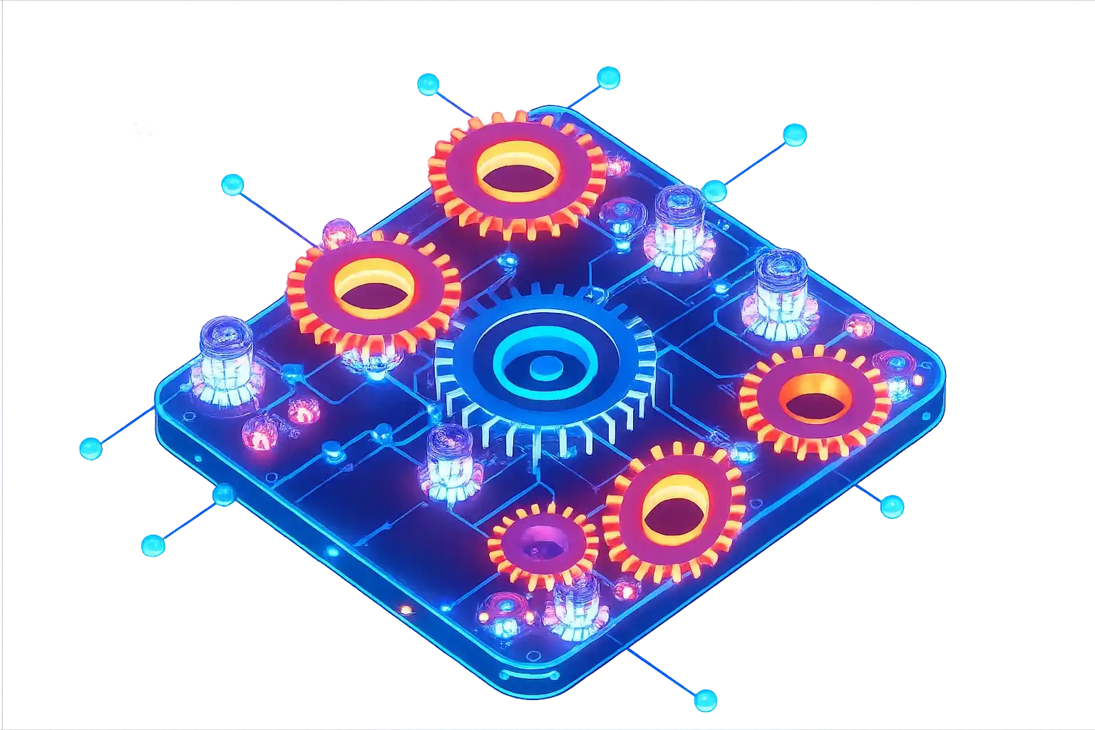 3D glowing blue padlock representing blockchain security