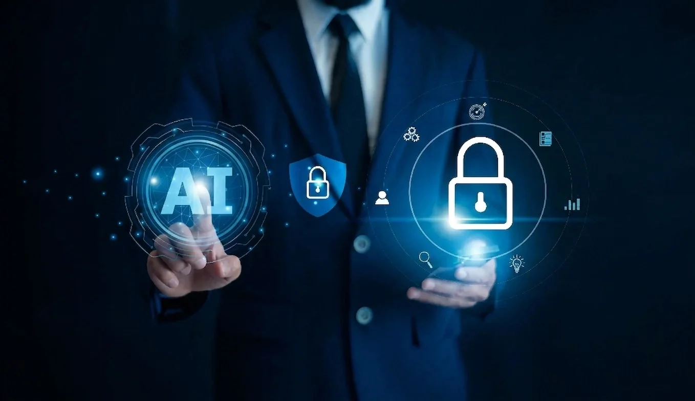 CRM with AI interface showing lead prioritization and deal insights within a secure privacy-first environment.