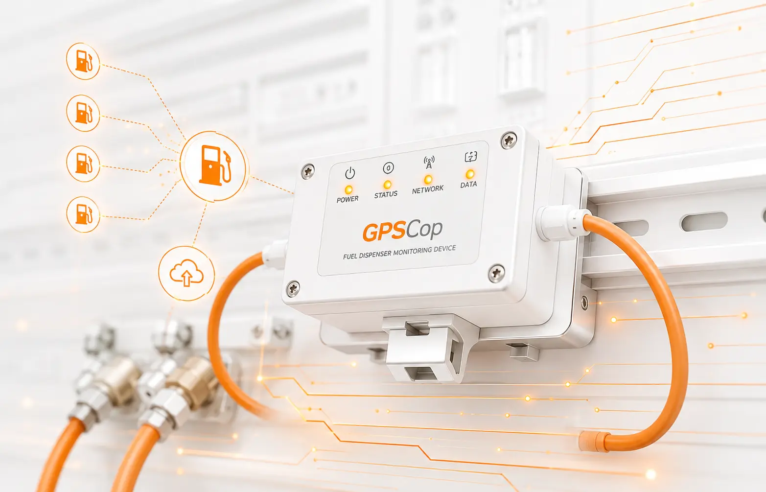 Fuel dispenser monitoring hardware for fuel pump integration