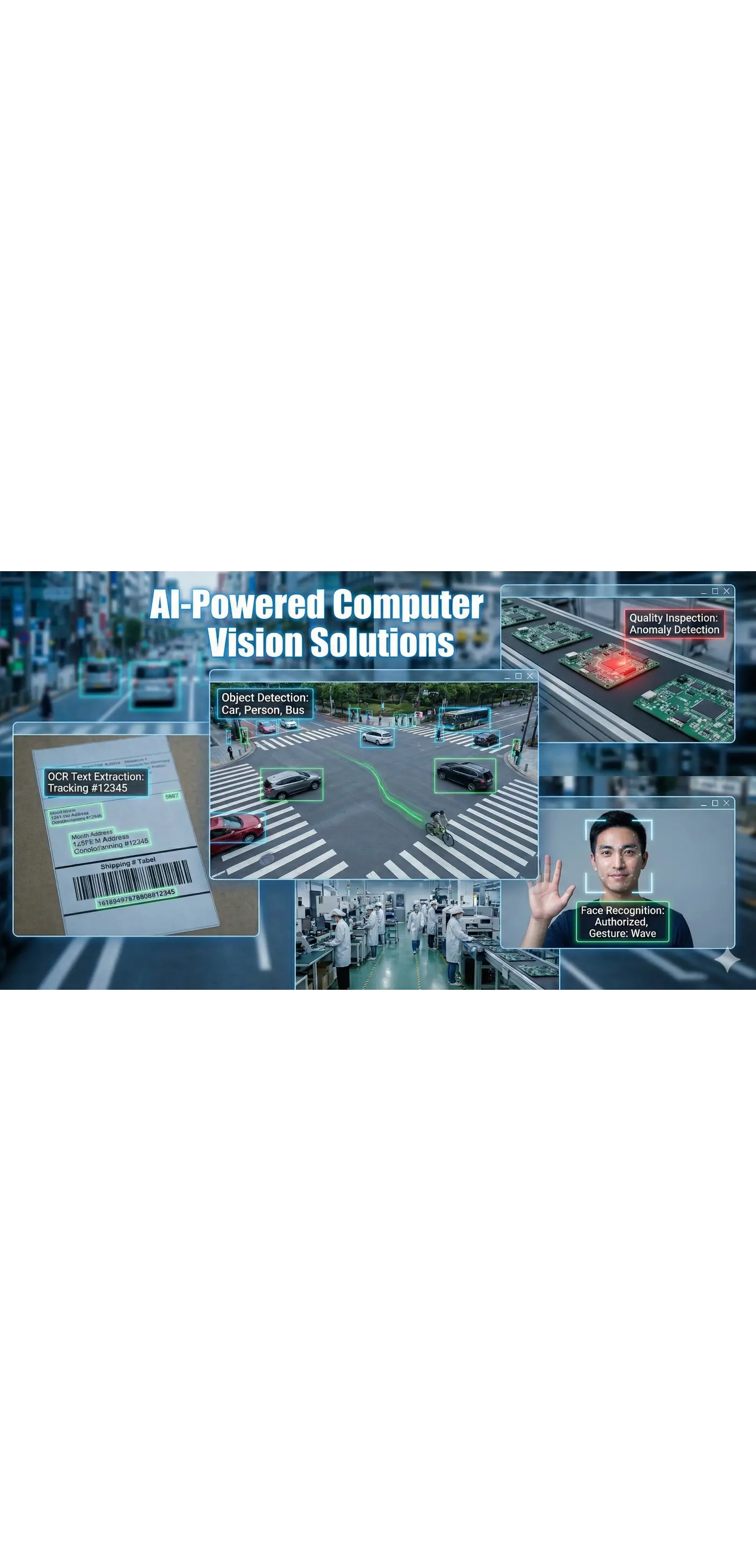AI computer vision solutions for object detection and smart monitoring.