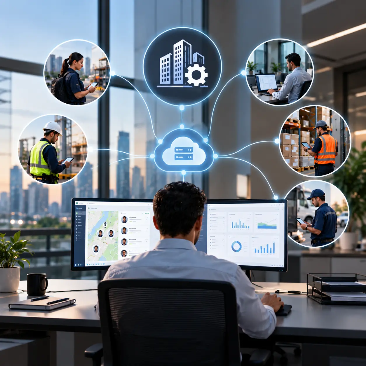 MobiCop connected to external ERP systems through an integration network