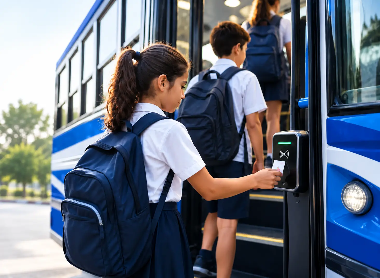 RFID student tracking system for secure school bus boarding