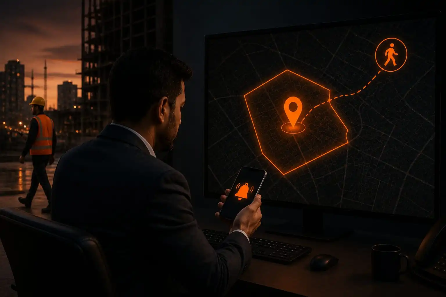 Geofencing for field workers with GPS location tracking